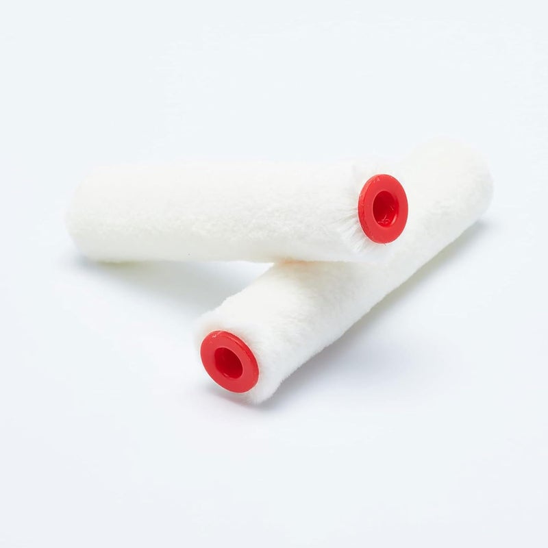 درافل أغطية بكرات طلاء صغيرة من دورافيل، طول 10 سم، مجموعة من 10 قطع - أبيض مع قلب أحمر - Image 3